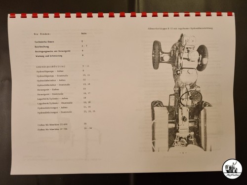 Holder B12 Montageanleitung und Ersatzteilliste für Hydraulikeinrichtung - Bild 2 von 2