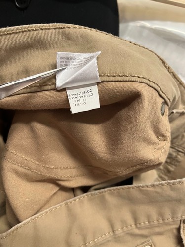 Chino uomo Old Navy Tan kaki classico cotone piatto davanti misura 34x34 vestibilità dritta - Foto 10 di 16