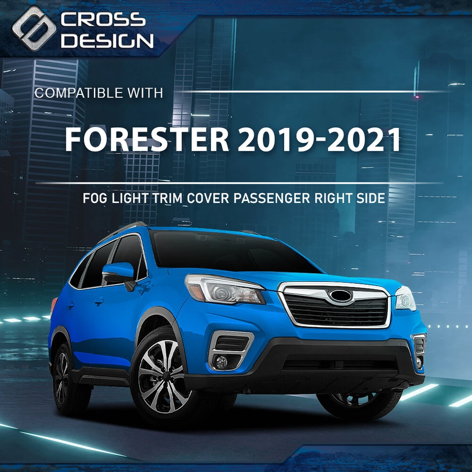 Fog Light Trim Cover Bezel LH RH Black Chrome Fit For 2019-2021 Subaru Forester - Image 3 of 4