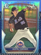 2023 Bowman Draft AUSTIN TROESSER 1st Bowman Chrome Sky Blue Refractor Mets