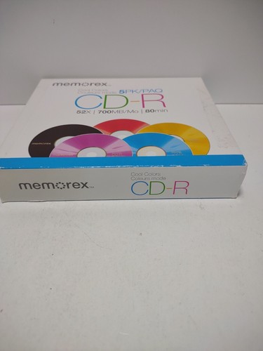 Memorex Cool Colors CD-R 52X 700MB 80 min (5 Pack) New - Picture 4 of 7
