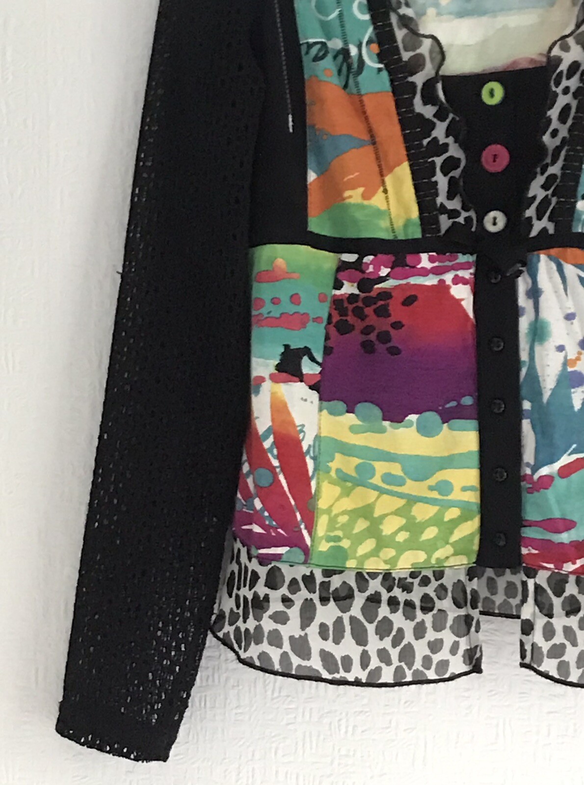 PAUSE CAFÉ Lightweight Black &Multicoloured Cardi… - image 5