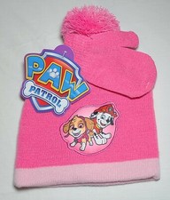 Nickelodeon Paw Patrol Hat Gloves Set Kids Childs Beanie Mittens Girls New NWT