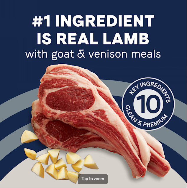 Canidae Pure Real Lamb, Goat & Venison Meals Recipe Adult Dry Dog Food, 22 lb