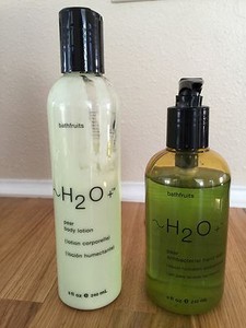 Mixed Lot of 2 H2O+ Bathfruits Pear Hand Soap and Body Lotion RARE