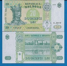 Moldova 20 Lei 2005 King Stefan Uncirculated Banknote