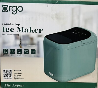 Orgo Products The Aspen Countertop Ice Maker, Bullet Shaped Ice Type, Sage