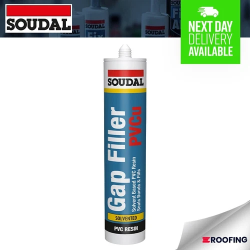 Soudal PVCu Small Gap Filler, One-Part Solvent-Based - WHITE, 300ml