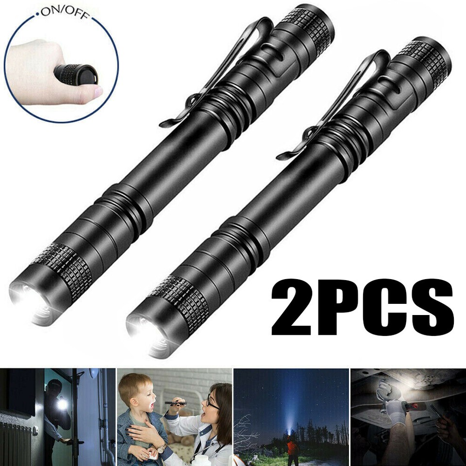 2 Torce LED Tattiche 1000000LM Mini Super Luminose – Penlight In Alluminio Impermeabile