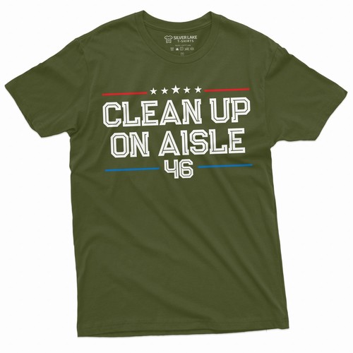 Clean Up on Aisle 46 Mens T-shirt Anti Biden Pro Republican Trump Conservative T - Picture 4 of 8