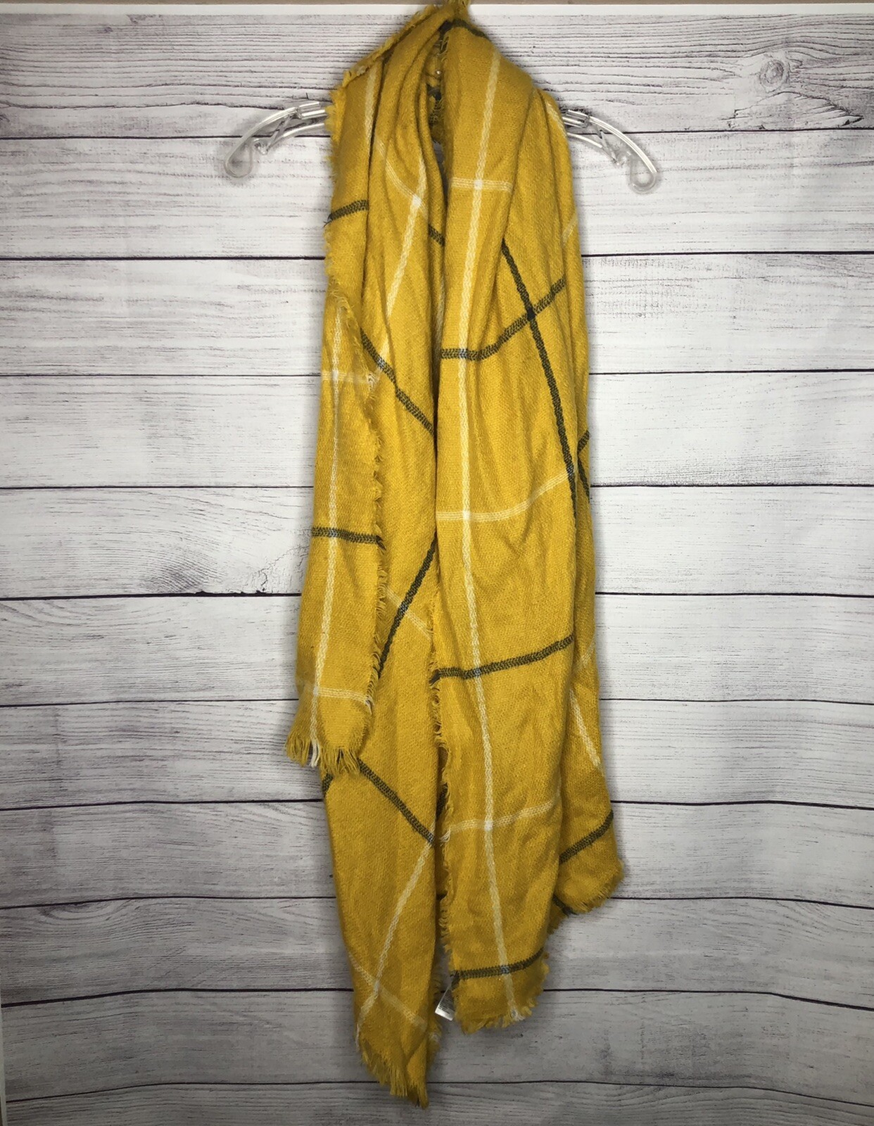 Old Navy Yellow Plaid Scarf One Size Fits All