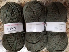 Filatura Lanarota 100% Virgin Wool Chaco Worsted Green Yarn 3 Skeins Peru 100 Gr