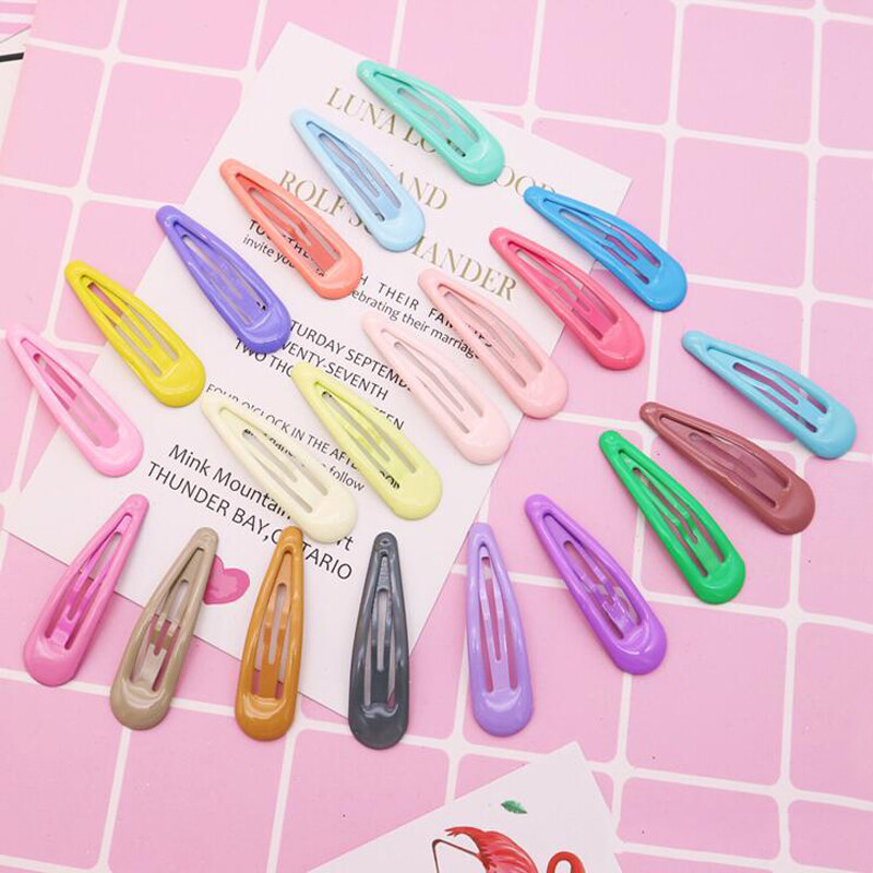 30 Bunte Haarspangen Für Mädchen & Damen – Metall-Snap-Clips, 7 Cm, Bonbonfarben