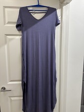 Grecerelle Short Sleeve Summer Dress, Size S purple 