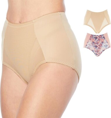 Rhonda Shear 2Pc Mesh Brief Windswept Leaves Beige 2X NWOT (74)