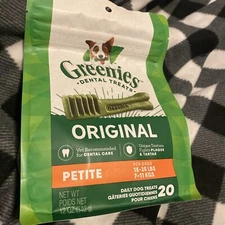 Greenies Original Petite Natural Dental Care Dog Treats 12 oz. Pack 20 Treats