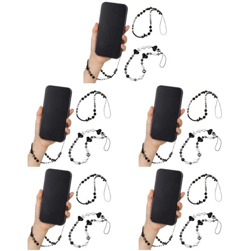 5 Count Handy Kette Perlenbesetztes Handy-Schlüsselband Lanyard Für Telefon - 第 2/12 張圖片