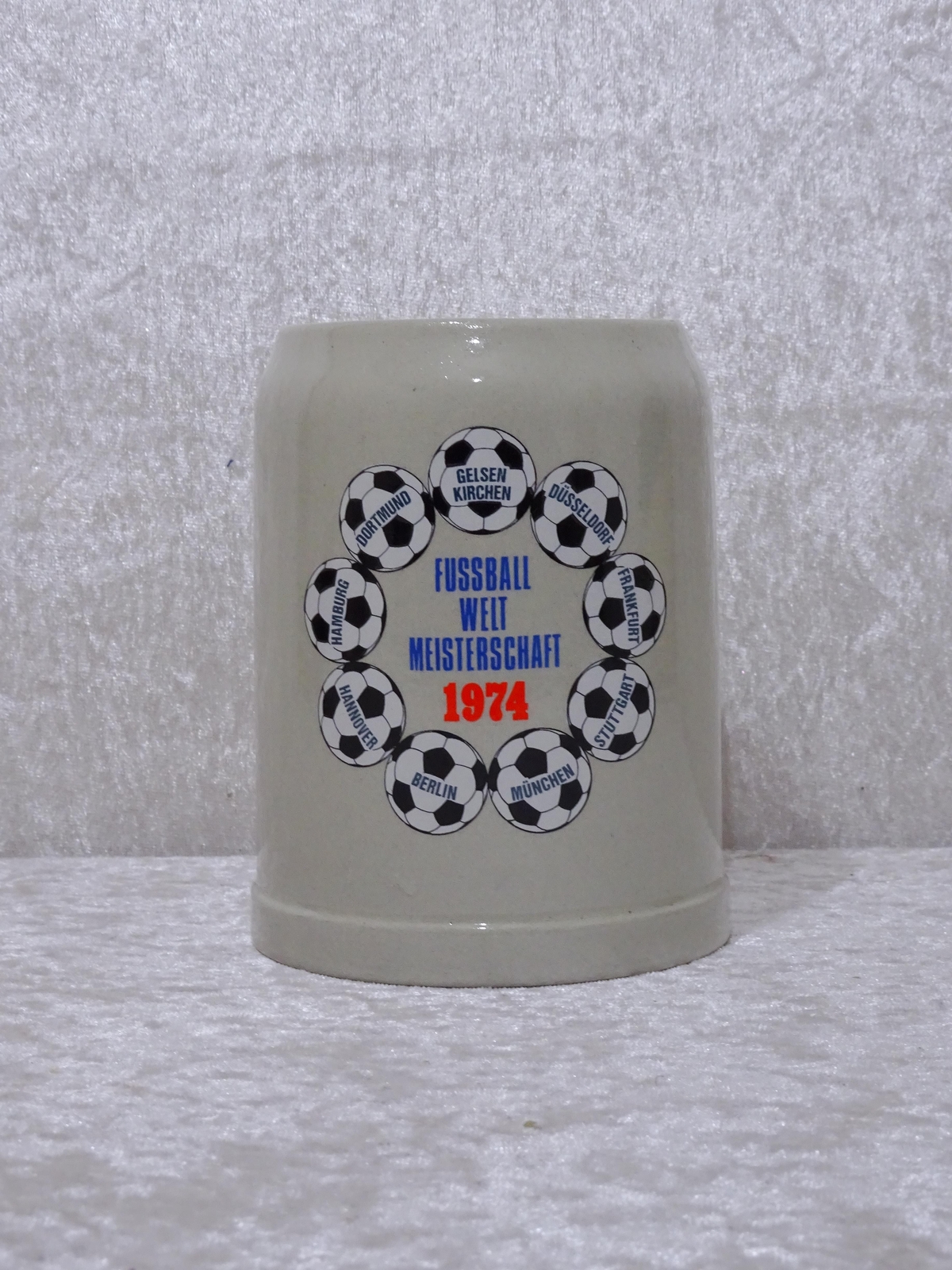 Gerz Cerámica Jarra de Cerveza Copa Mundial Fútbol 1974-Vintage-Recuerdo - 0,5