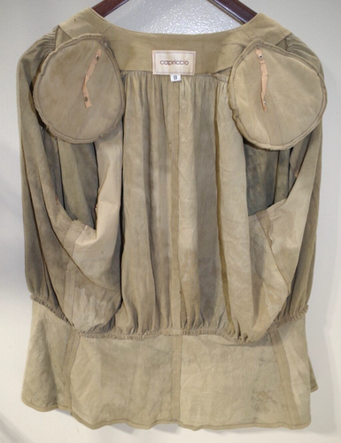 L - Damen 8 Vintage Capriccio hellbraun weiches Wildleder Leder Bluse Top Jacke ungefüttert - Bild 4 von 9