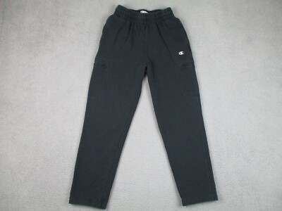 Champion Pants Mens Small Black Jogger Pockets Sweatpants Straight 26x29 *