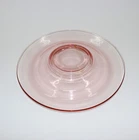 Vintage Clear Pink Chip and Dip Salsa Bowl - Depression Glass?