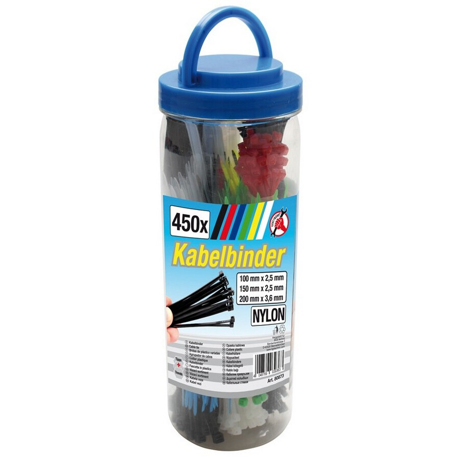 set 450 pz fascette stringicavi colorate - codice bgs80873 KRAFTMANN officina