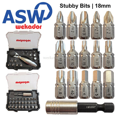 ASW-Wekador | Stubby-Bits 18mm | PH1-3 | PZ1-3 | TX10-40 | HEX4,0-6,0