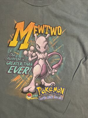 Vintage Pokémon Mewtwo T-Shirt Size Youth Medium Official Nintendo
