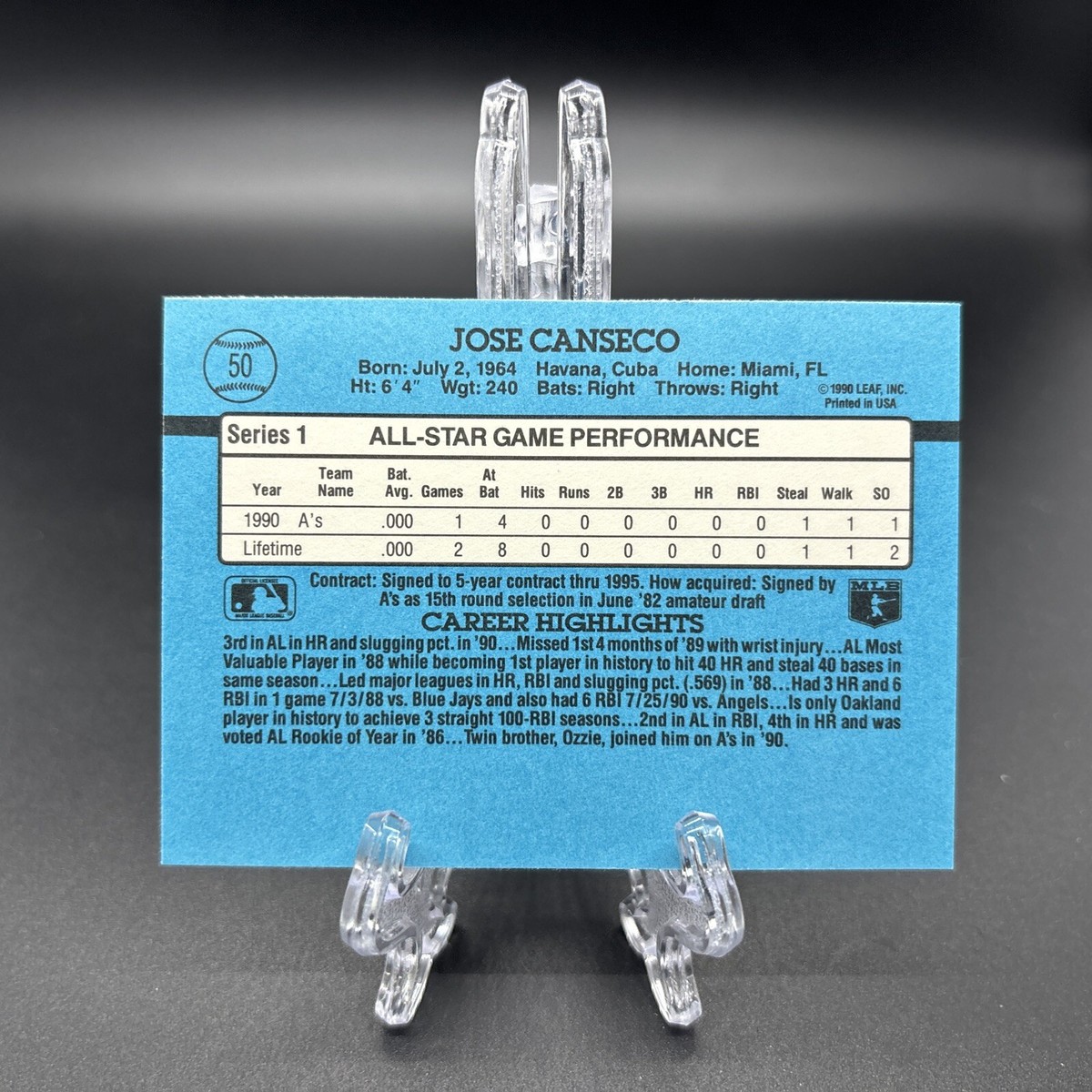 1991 Donruss All-Star Jose Canseco R34466 | eBay