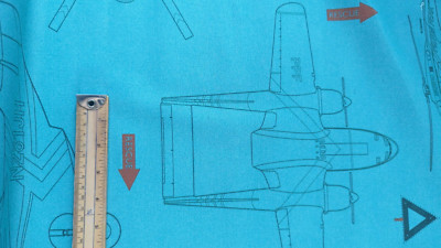Jagdflieger Zeichnung 100% Baumwolle 145cm breit Digital Stoff ideal zum Basteln