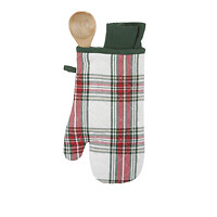 Set tartan bianco natalizio guanto, strofinaccio e cucchiaio multicolore - Foto 6 di 6