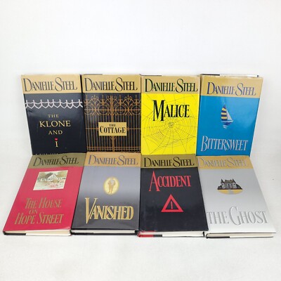 Lot of Danielle Steel Romance Novels, HC/DJ Book Club Vintage Gold Tops 