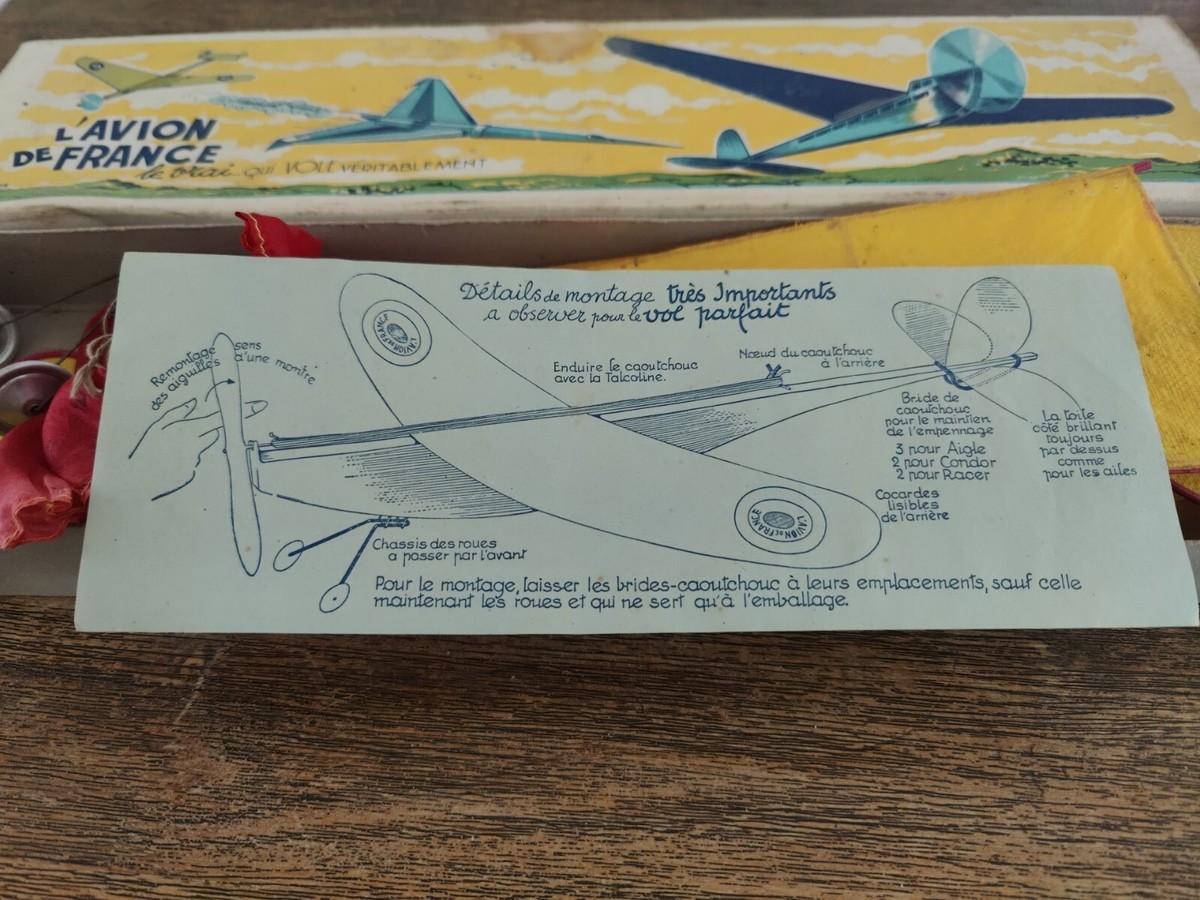 Planeur Vintage L'Avion De France Le Condor, Modèle à Assembler, Années 60