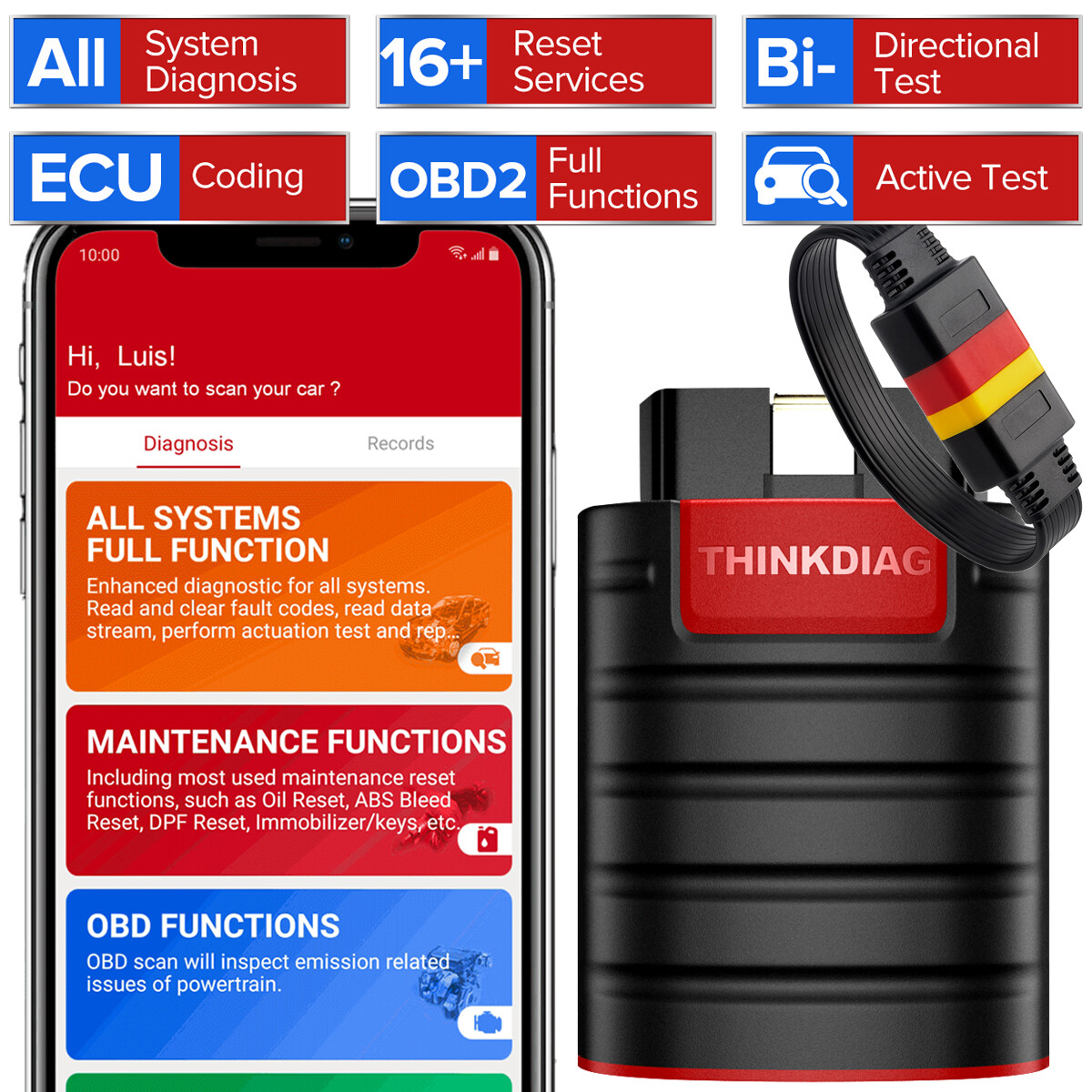 ThinkDiag 2 OBD2 Scanner - 2025 Model, Bidirectional, All Systems, Free Updates, 2 Year Warranty