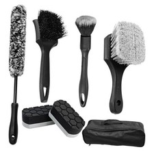 7Pcs Car Wheel Brush Kit - Tire Wheel Cleaner Brush - Soft-Bristled Rim Brush