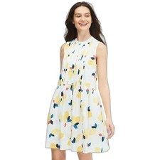 Kate Spade Women's Lemon Zest Shirtdress Colorful Sleeveless White XS