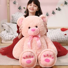 Giant Teddy Bear Stuffed Animal 36in, Big Teddy Bear Pink, Large Teddy Bear C...