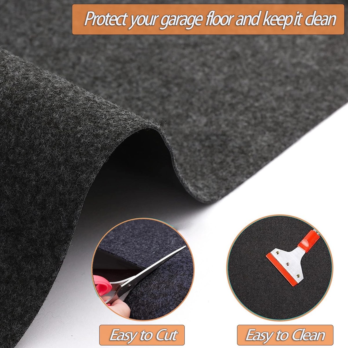Thrseely 60x36 Inch Oil Spill Mat – Garage Floor Mat, Under Car Driveway Leak Protector, Black