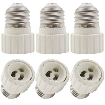 6 Pack E26/E27 to GU10 Adapter, Heat-resistant, Anti-burning, No Fire Hazard