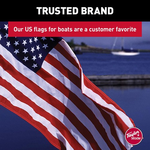 Taylor Made Sewn Flag for Boats, 12" x 18", -Nylon, Fade Resistant, Brass Gro... - Picture 4 of 7
