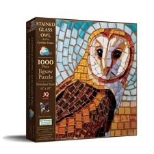 SunsOut Stained Glass Owl 1000 pc Jigsaw Puzzle