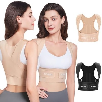''Fit Geno Invisilite Posture Corrector Women - Invisible Back Brace for Neck & S