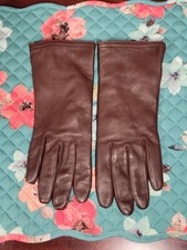 Women  s Aris 115 Brown Genuine Leather Gloves Sz 7 Very Soft Read 
