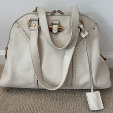 Cream YSL Yves Saint Laurent Rive Gauche MUSE Handbag Tote EXCELLENT AUTHENTIC