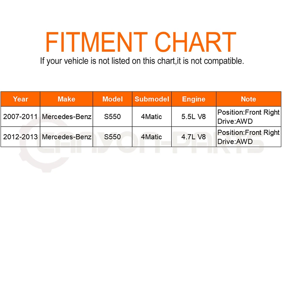 Conjunto de eje CV delantero derecho para Mercedes-Benz S550 2007-2013 4Matic AWD Foto 2 de 4