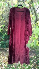 Vintage Long Velvet & Viscose Embroidered Dress (Witchy, Boho, Whimsigoth) M/L
