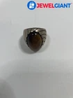 STERLING SILVER ANI RINGS TIGER'S EYE RING SIZE 9.75 11.1G #GO901