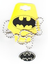 Batman Black Oval Bat Comic Chest Logo Metal Necklace NEW UNUSED