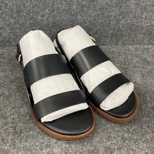 COLE HAAN Flynn Leather Flat Sandals Women's Size 6B Black W20755