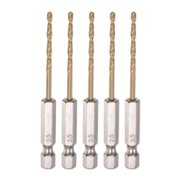 "5Stk 1/4\" Sechskant Schaft Bohrung Bits 2.5Mm Titanium Bohrung Bits Set M35 Hoch"